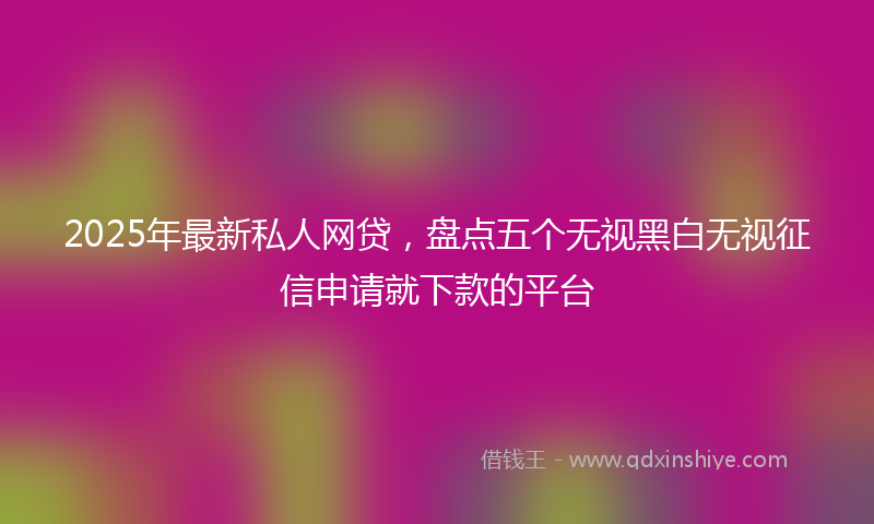 2025年最新私人网贷，盘点五个无视黑白无视征信申请就下款的平台