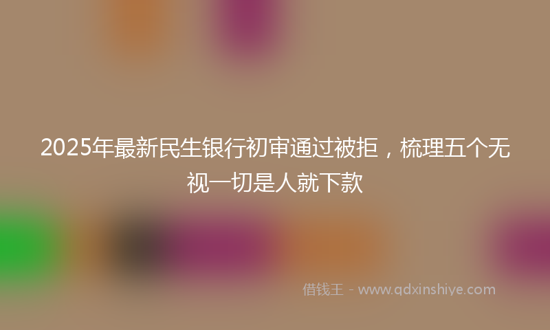 2025年最新民生银行初审通过被拒，梳理五个无视一切是人就下款