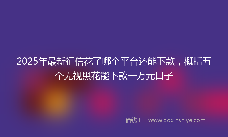 2025年最新征信花了哪个平台还能下款，概括五个无视黑花能下款一万元口子