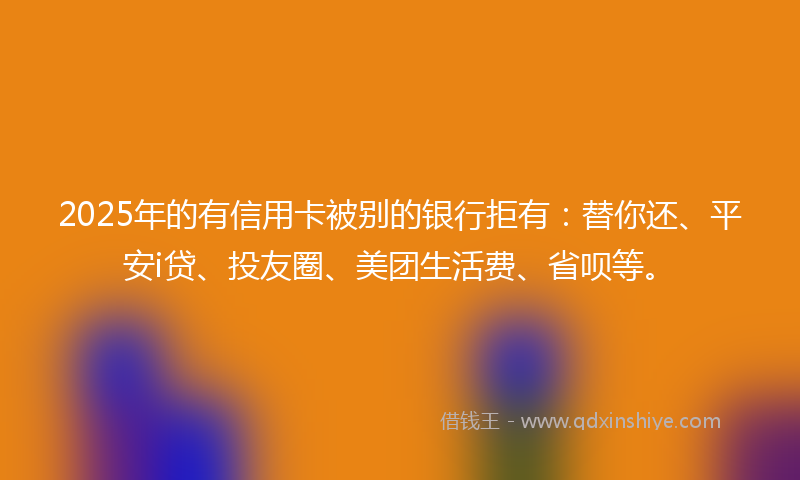 2025年的有信用卡被别的银行拒有：替你还、平安i贷、投友圈、美团生活费、省呗等。