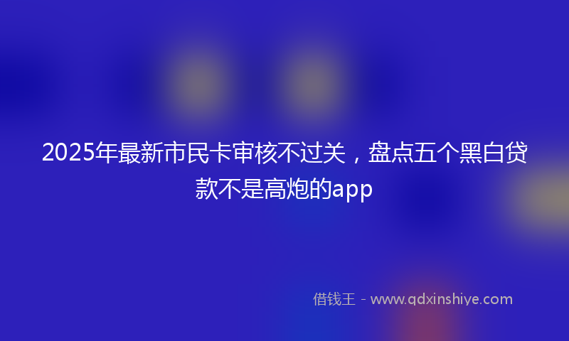 2025年最新市民卡审核不过关，盘点五个黑白贷款不是高炮的app