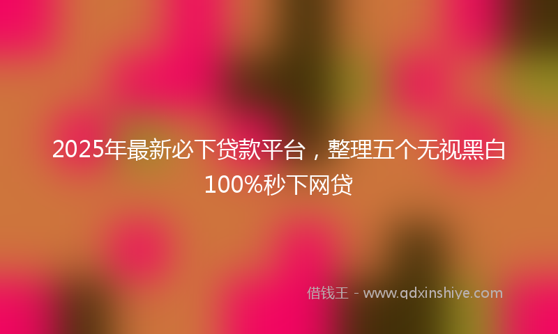 2025年最新必下贷款平台，整理五个无视黑白100%秒下网贷