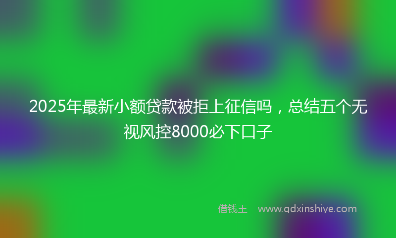 2025年最新小额贷款被拒上征信吗，总结五个无视风控8000必下口子