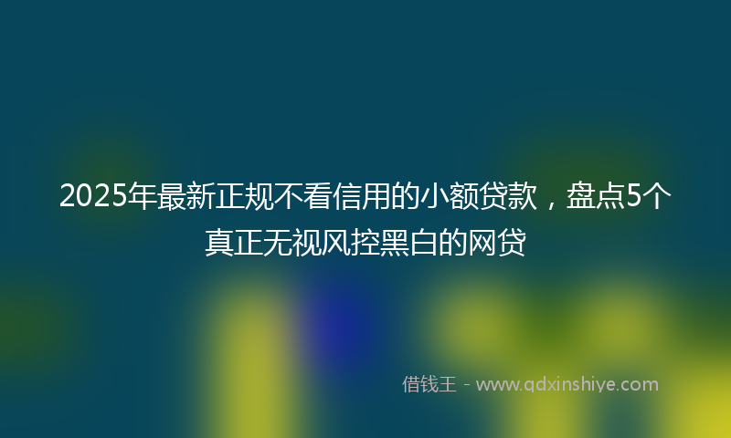2025年最新正规不看信用的小额贷款，盘点5个真正无视风控黑白的网贷