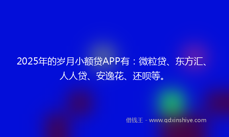 2025年的岁月小额贷APP有：微粒贷、东方汇、人人贷、安逸花、还呗等。