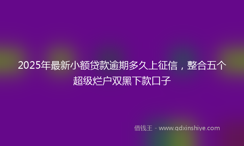 2025年最新小额贷款逾期多久上征信，整合五个超级烂户双黑下款口子