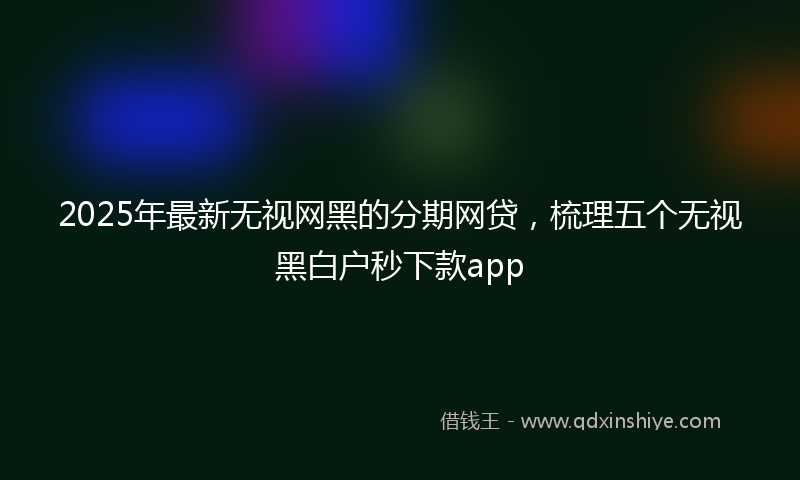 2025年最新无视网黑的分期网贷，梳理五个无视黑白户秒下款app