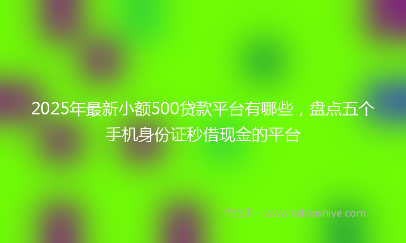 2025年最新小额500贷款平台有哪些，盘点五个手机身份证秒借现金的平台