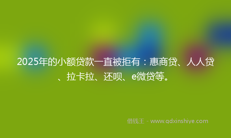 2025年的小额贷款一直被拒有：惠商贷、人人贷、拉卡拉、还呗、e微贷等。