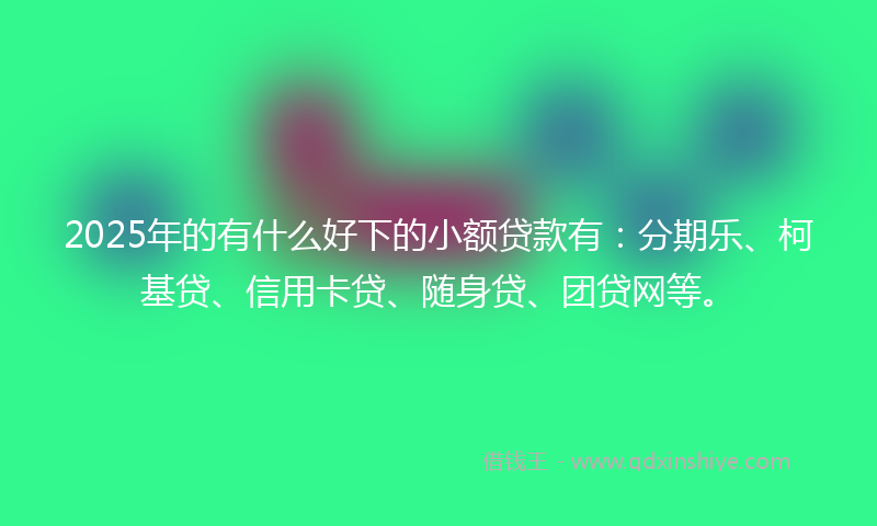2025年的有什么好下的小额贷款有：分期乐、柯基贷、信用卡贷、随身贷、团贷网等。