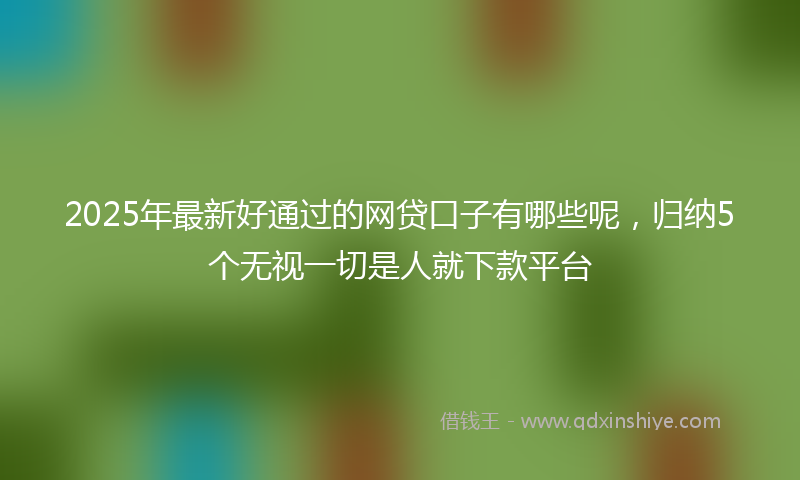 2025年最新好通过的网贷口子有哪些呢，归纳5个无视一切是人就下款平台