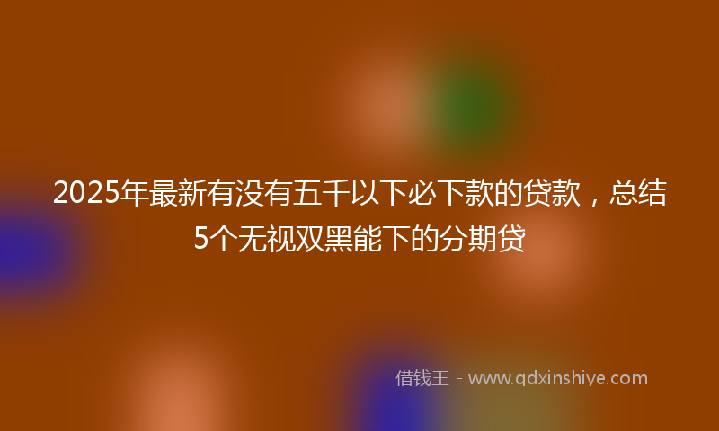 2025年最新有没有五千以下必下款的贷款，总结5个无视双黑能下的分期贷