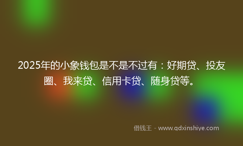 2025年的小象钱包是不是不过有:好期贷、投友圈、我来贷、信用卡贷、随身贷等。