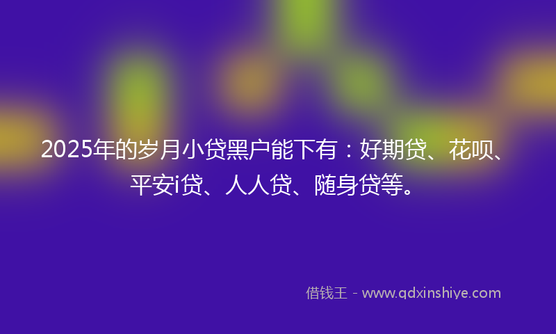2025年的岁月小贷黑户能下有：好期贷、花呗、平安i贷、人人贷、随身贷等。