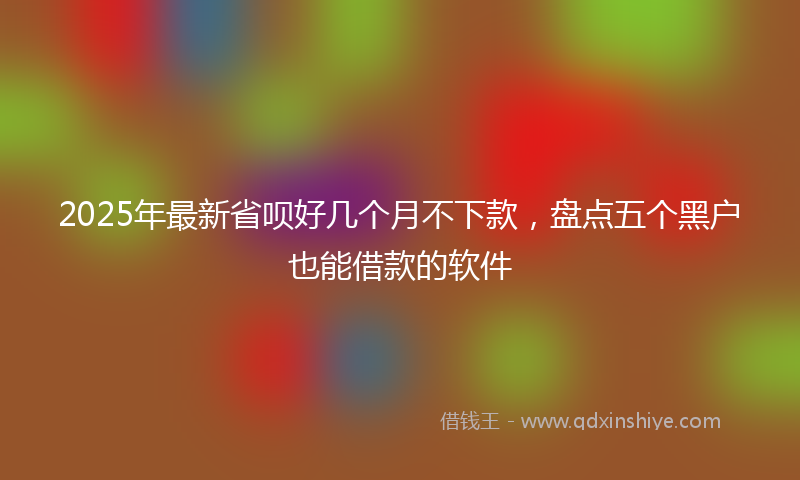2025年最新省呗好几个月不下款，盘点五个黑户也能借款的软件