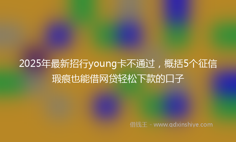 2025年最新招行young卡不通过，概括5个征信瑕疵也能借网贷轻松下款的口子