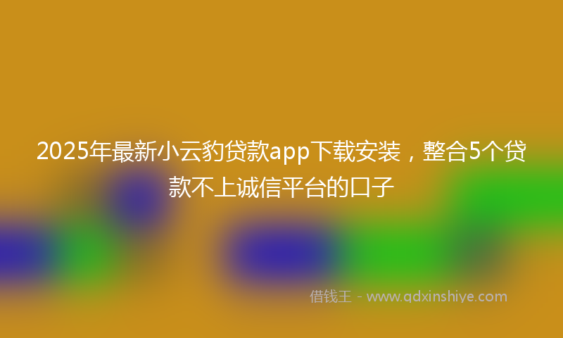 2025年最新小云豹贷款app下载安装，整合5个贷款不上诚信平台的口子