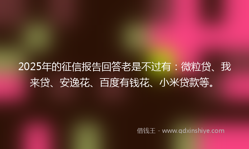 2025年的征信报告回答老是不过有：微粒贷、我来贷、安逸花、百度有钱花、小米贷款等。