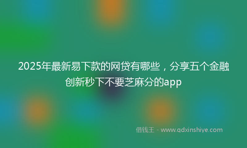 2025年最新易下款的网贷有哪些，分享五个金融创新秒下不要芝麻分的app