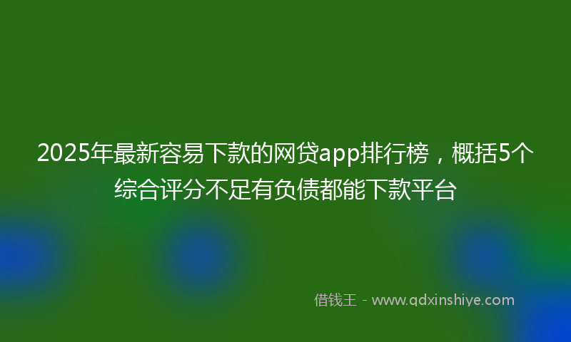 2025年最新容易下款的网贷app排行榜，概括5个综合评分不足有负债都能下款平台