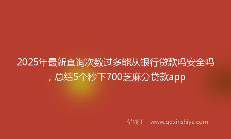 2025年最新查询次数过多能从银行贷款吗安全吗，总结5个秒下700芝麻分贷款app
