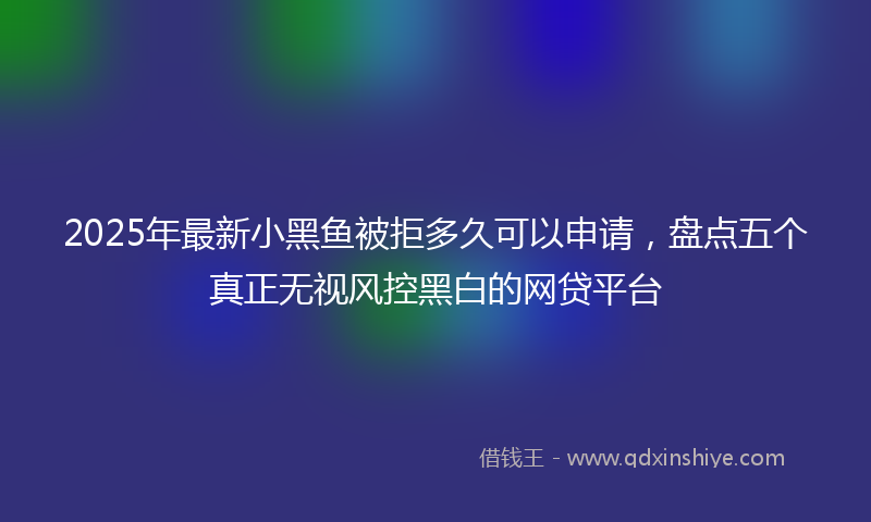 2025年最新小黑鱼被拒多久可以申请，盘点五个真正无视风控黑白的网贷平台