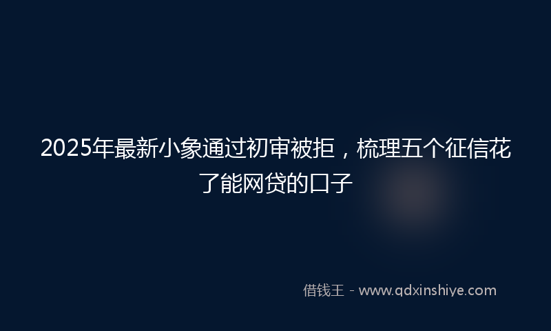 2025年最新小象通过初审被拒，梳理五个征信花了能网贷的口子