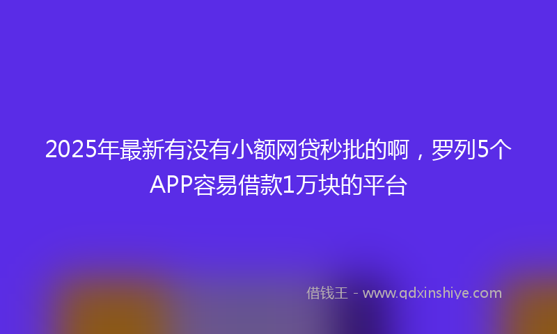2025年最新有没有小额网贷秒批的啊，罗列5个APP容易借款1万块的平台