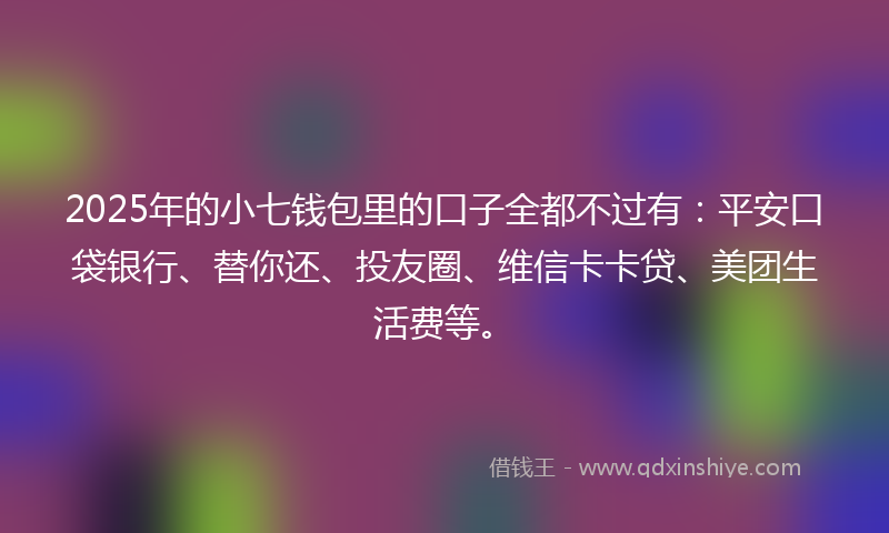 2025年的小七钱包里的口子全都不过有：平安口袋银行、替你还、投友圈、维信卡卡贷、美团生活费等。