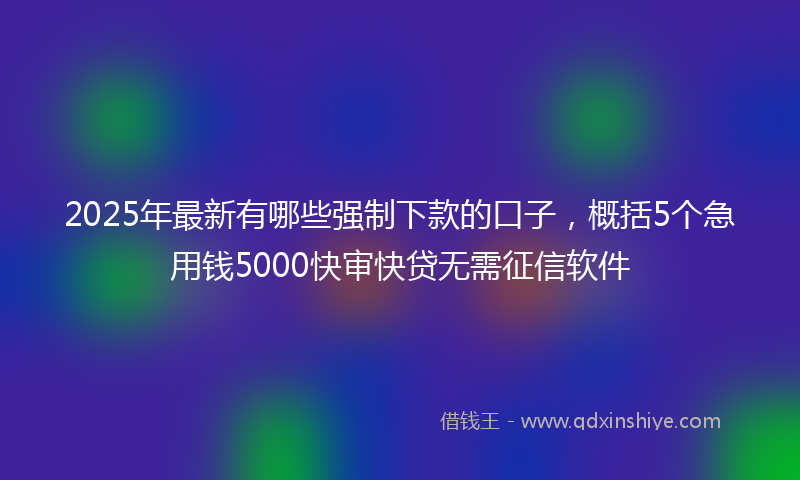 2025年最新有哪些强制下款的口子，概括5个急用钱5000快审快贷无需征信软件