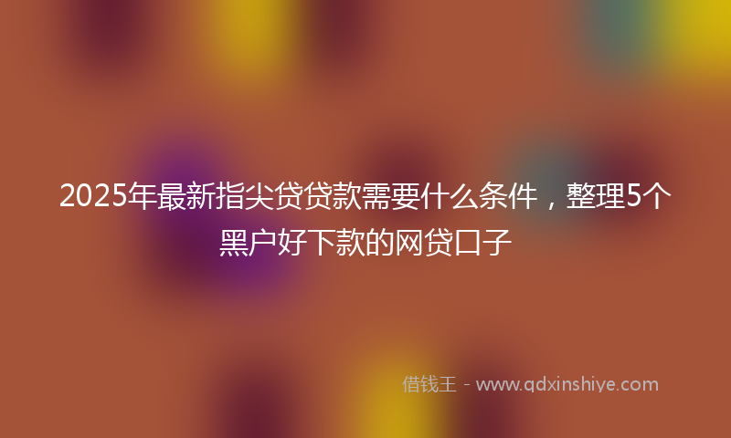 2025年最新指尖贷贷款需要什么条件，整理5个黑户好下款的网贷口子