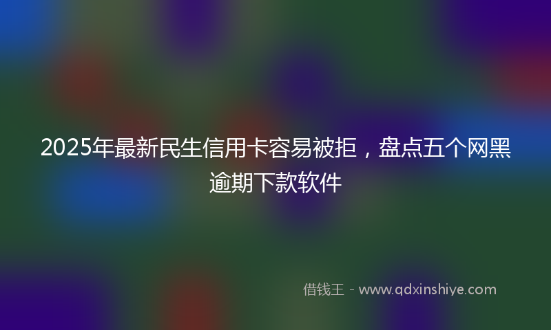 2025年最新民生信用卡容易被拒，盘点五个网黑逾期下款软件