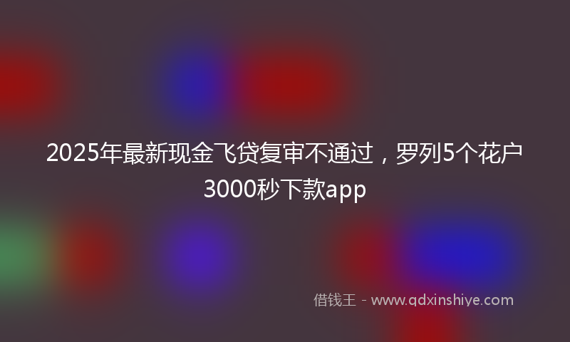 2025年最新现金飞贷复审不通过，罗列5个花户3000秒下款app