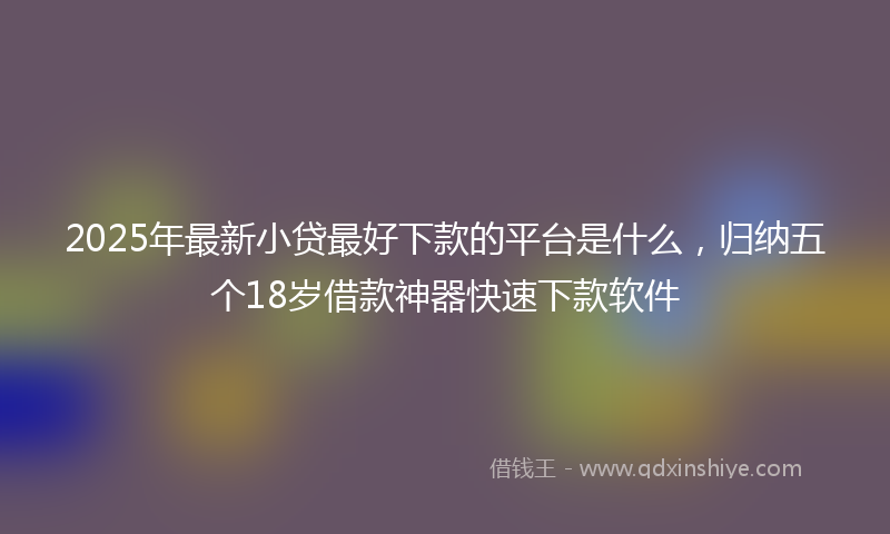 2025年最新小贷最好下款的平台是什么，归纳五个18岁借款神器快速下款软件