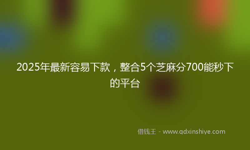 2025年最新容易下款，整合5个芝麻分700能秒下的平台