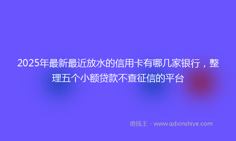 2025年最新最近放水的信用卡有哪几家银行，整理五个小额贷款不查征信的平台
