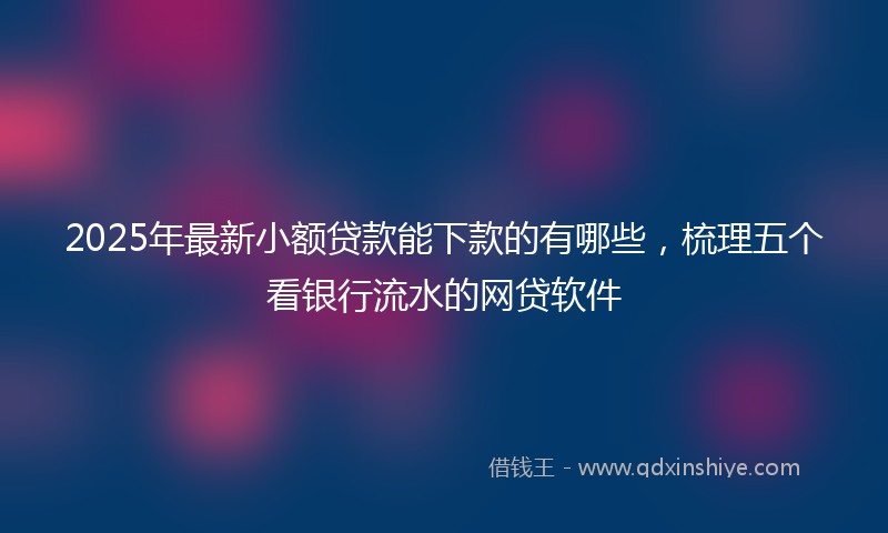 2025年最新小额贷款能下款的有哪些，梳理五个看银行流水的网贷软件