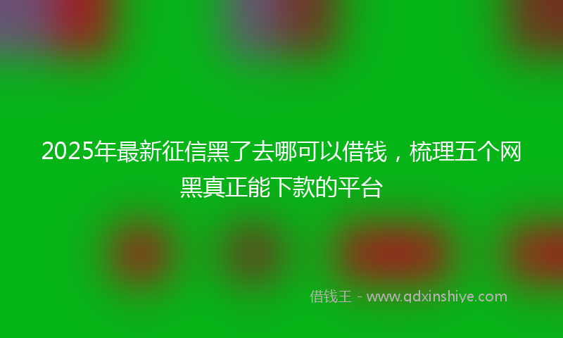 2025年最新征信黑了去哪可以借钱，梳理五个网黑真正能下款的平台