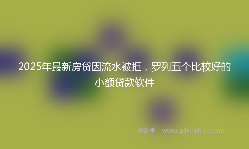 2025年最新房贷因流水被拒，罗列五个比较好的小额贷款软件