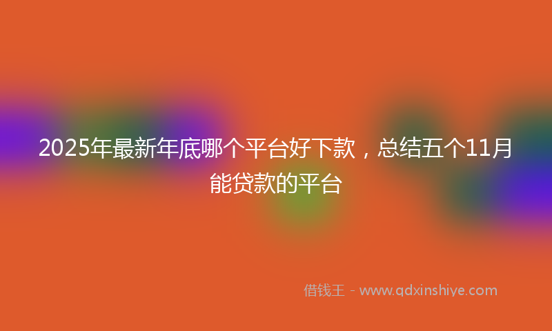 2025年最新年底哪个平台好下款，总结五个11月能贷款的平台