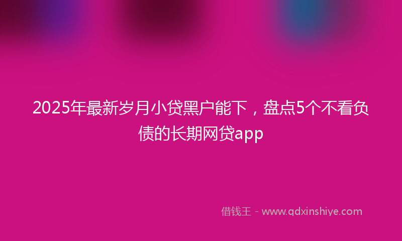 2025年最新岁月小贷黑户能下，盘点5个不看负债的长期网贷app