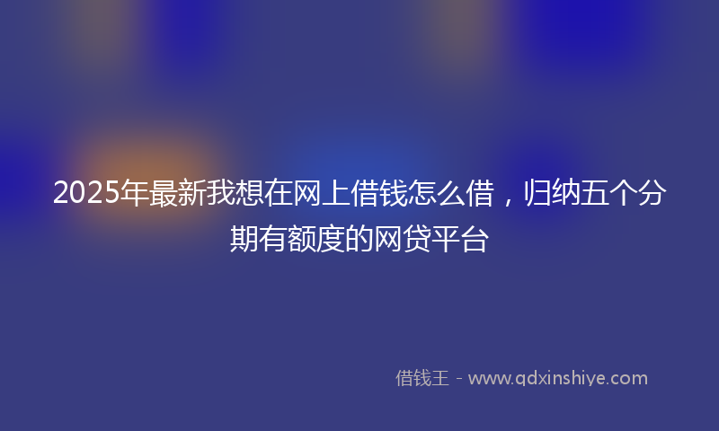 2025年最新我想在网上借钱怎么借，归纳五个分期有额度的网贷平台