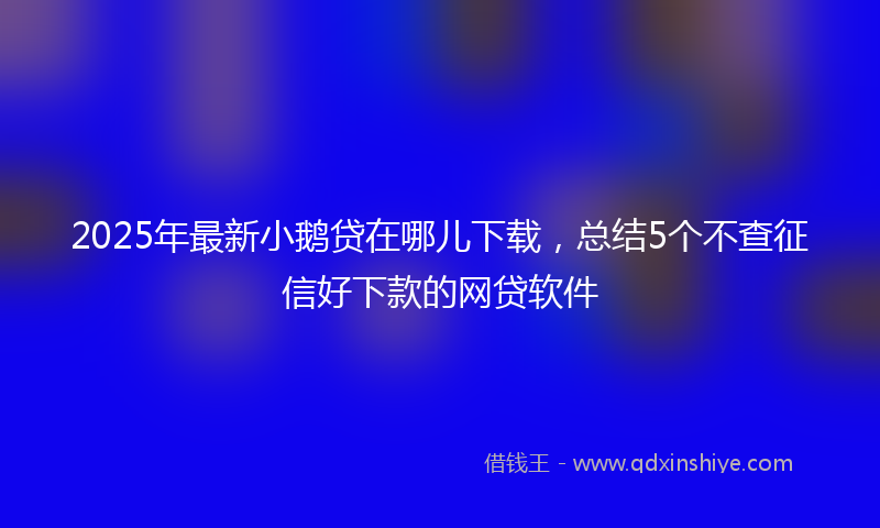 2025年最新小鹅贷在哪儿下载，总结5个不查征信好下款的网贷软件