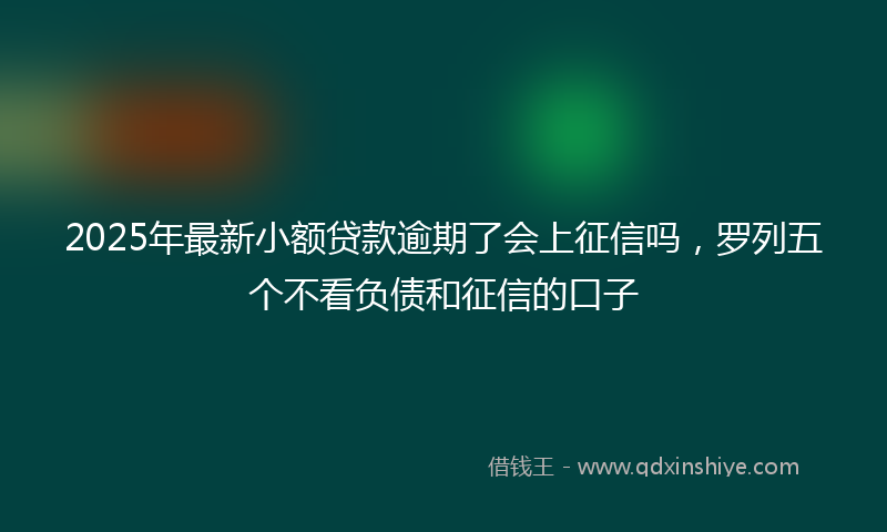 2025年最新小额贷款逾期了会上征信吗，罗列五个不看负债和征信的口子
