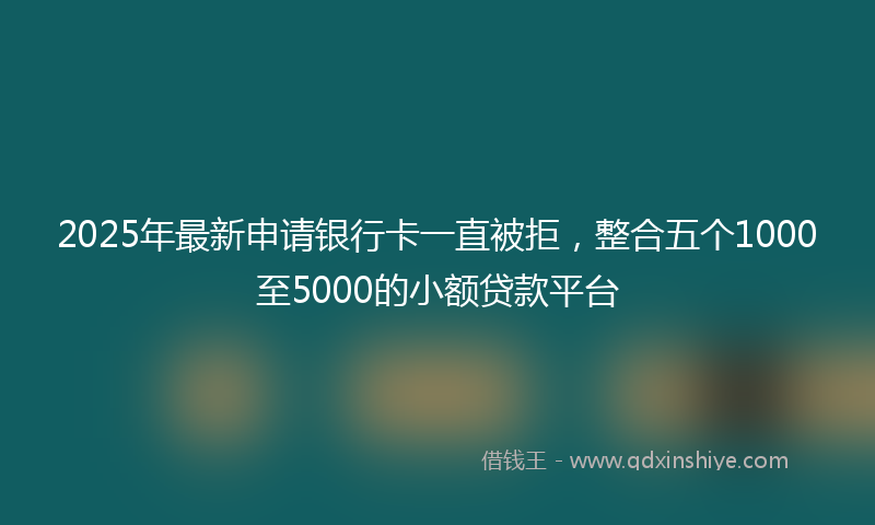 2025年最新申请银行卡一直被拒，整合五个1000至5000的小额贷款平台