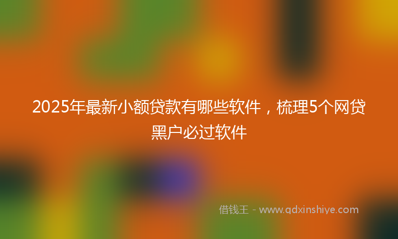 2025年最新小额贷款有哪些软件，梳理5个网贷黑户必过软件