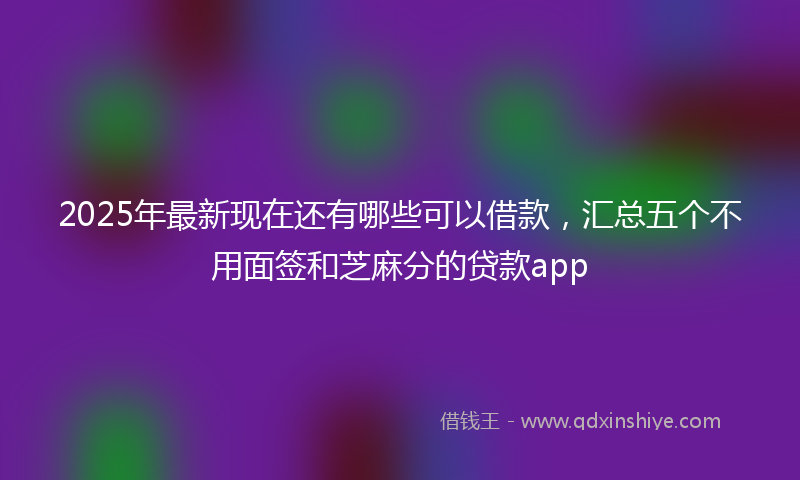 2025年最新现在还有哪些可以借款，汇总五个不用面签和芝麻分的贷款app
