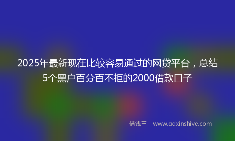2025年最新现在比较容易通过的网贷平台，总结5个黑户百分百不拒的2000借款口子