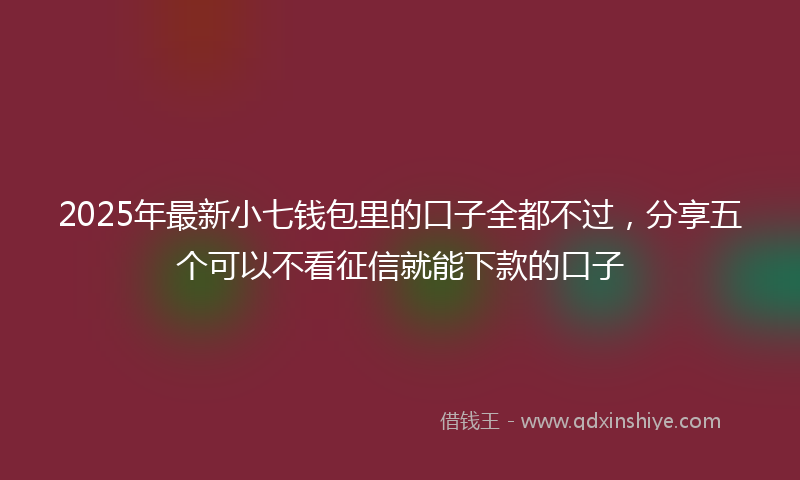 2025年最新小七钱包里的口子全都不过，分享五个可以不看征信就能下款的口子