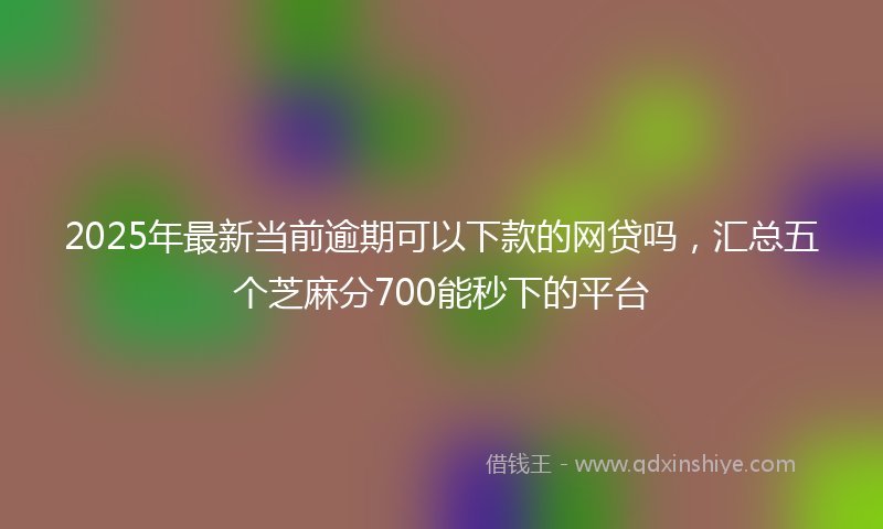 2025年最新当前逾期可以下款的网贷吗，汇总五个芝麻分700能秒下的平台